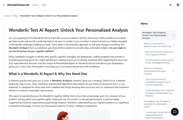Wonderlic Test AI Report: Unlock Your Personalized Analysis